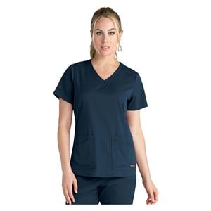 Greys Anatomy Stretch Scrub Top V-Neck 4 Pockets 5X Large Steel Womens Ea