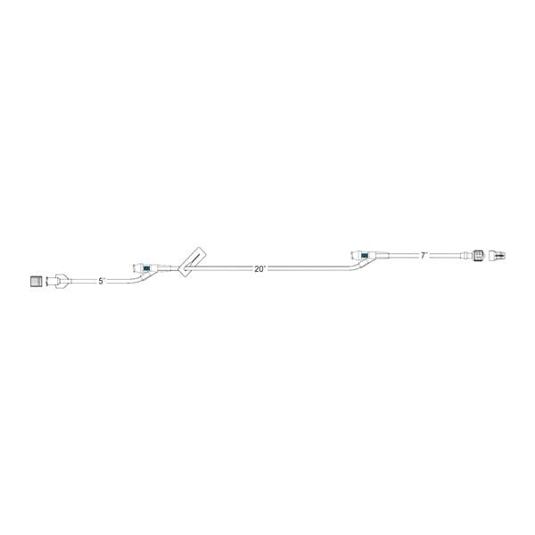 IV Extension Set 35" 2 Needle-Free Y-Sites Female Luer Lock 50/Ca