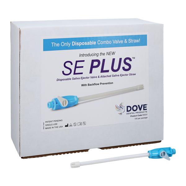 DOVE SE Plus Saliva Ejector Tips Blue / White 100/Bg, 10 BG/CA