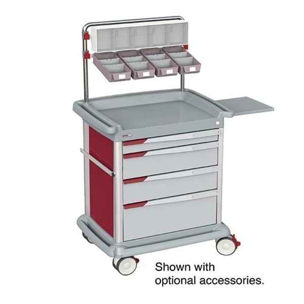 Preciso Medical Cart (4) 5" Caster/ Full Swivel/ 2-Brakes (4) Drawer Key Lock