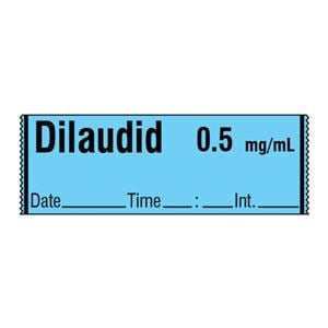 Anesthesia Label Dilaudid .5mg/mL Dt/Tm 1 Cr Sz/Tp Frm Blue 1/2x500" 500/Rl