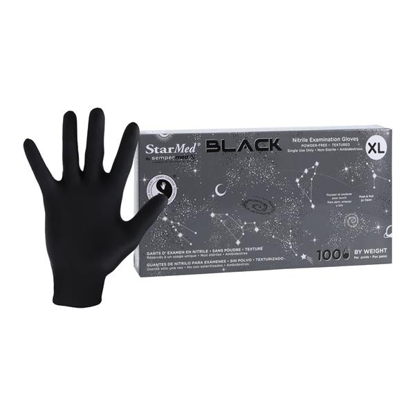 StarMed Nitrile Exam Gloves X-Large Black Non-Sterile, 10 BX/CA