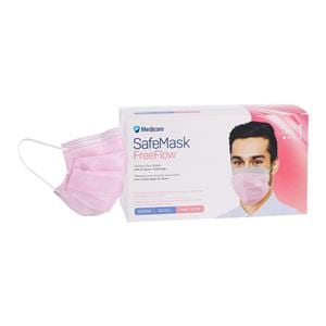 SafeMask FreeFlow Procedure Mask ASTM Level 1 Fog-Free Strip Pink Adult 50/Bx