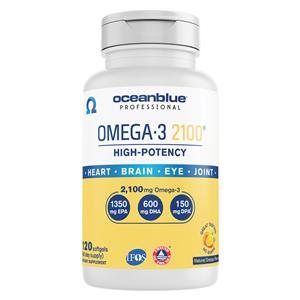 Oceanblue Omega-3 2100 Dietary Supplement Softgel Capsules Orange 120/Bt