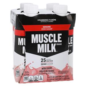 Muscle Milk Protein Shake Genuine RTD Strawberry 11oz Carton 12/Ca