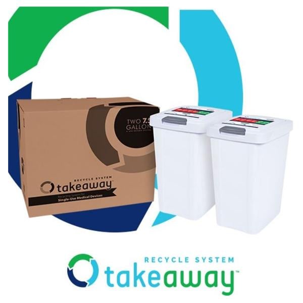 TakeAway Recycling System 15gal White 14.25x11.25x17.75" Cardboard Ea