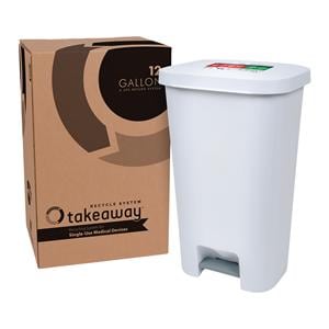 TakeAway Recycling System 12gal White 14.25x11.25x17.75" Plastic Ea