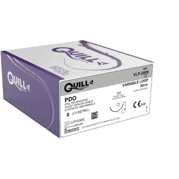 Quill Suture 0 30cm Polydioxanone Barbed SH Violet 12/Bx