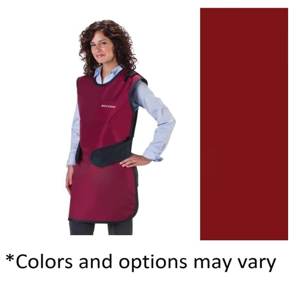 Easy Wrap X-Ray Apron Burgundy Adult Unsx 22x37 LdFr/.5mm W/ Pckt / Thyrd Clr Ea