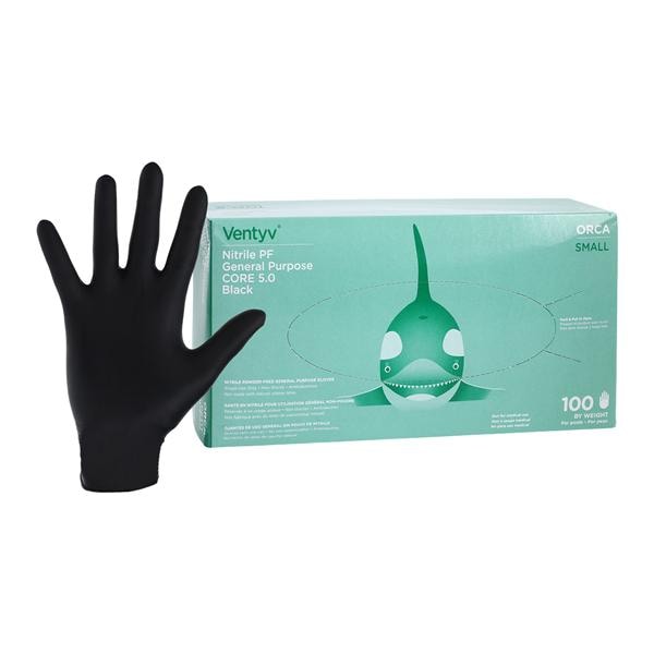 Orca Nitrile General Purpose Gloves Small Black