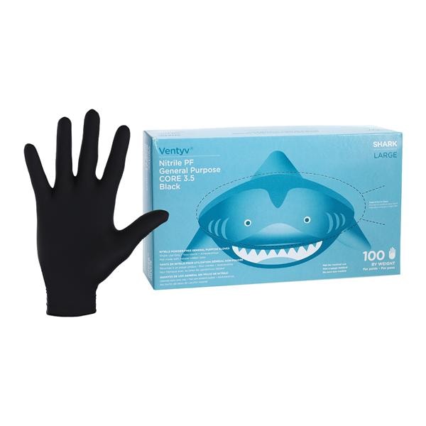 Shark Nitrile General Purpose Gloves Large Black