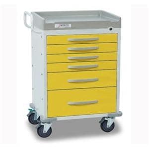 Rescue Series Isolation Cart 27.8x21.3x41.8" 5" Caster (6) Drawer Key Lock