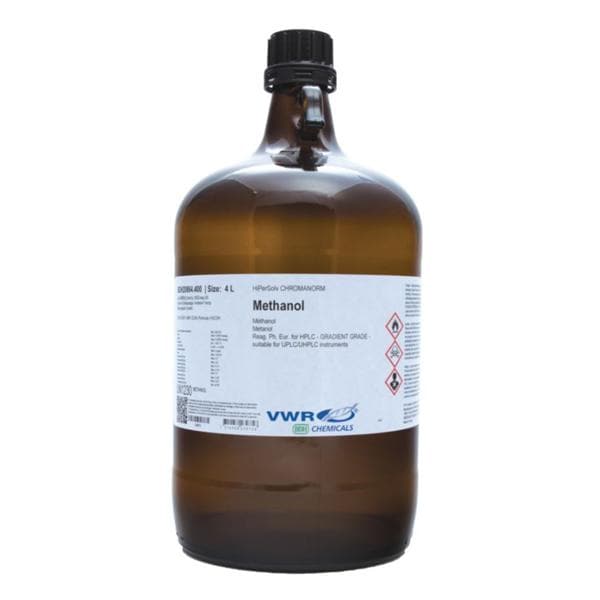 BDH Chromanorm Reagent Methanol High Purity Solvent >/= 99.8% 4L AmbrGls 4/Ca