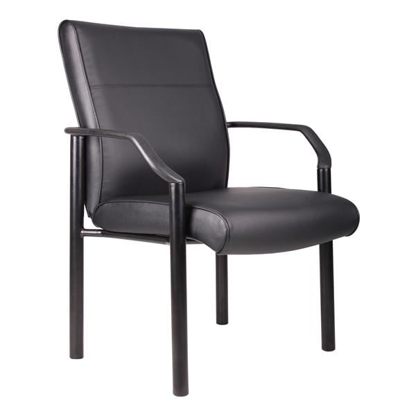 Mid Back Guest Chair Boss LeatherPlus 25.5x26x35.5" 275lb Capacity Ea