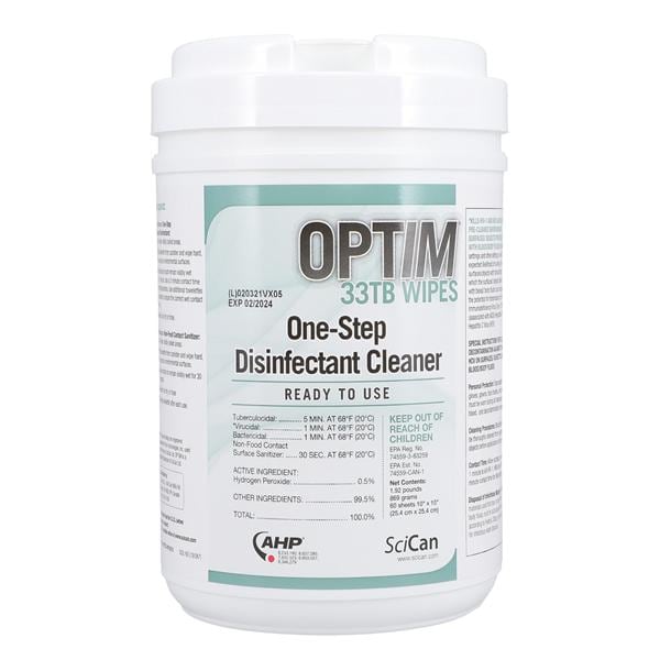 Optim 33 TB Disinfectant Wipes 60/Cn