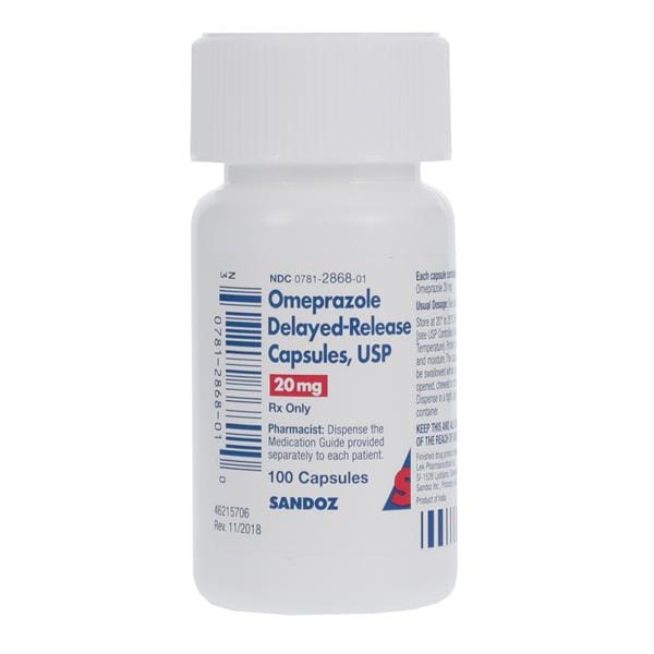 Omeprazole DR Delayed-Release Capsules 20mg Bottle 100/Bottle 100/Bt