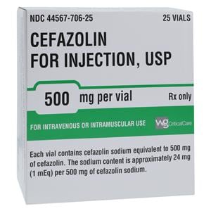Cefazolin Injection 500mg/vl Powder Vial 25/Bx