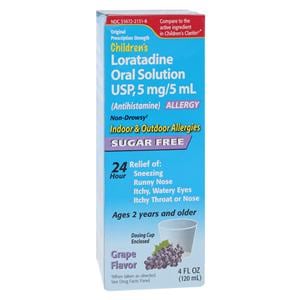 Loratadine OTC Children Allergy Syrup 5mg/5mL Grape 4oz/Bt