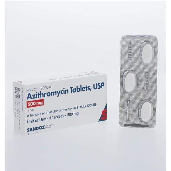 Azithromycin Tablets 500mg Blister Pack 1x3UD/Bx