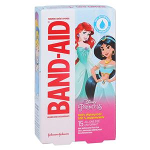 Band-Aid Bandage Waterproof 3/4x2-1/3  Disney Princesses Sterile 15/Bx, 24 BX/CA