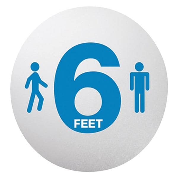 StandSafe Floor Sticker 6 Feet Apart 20" Circle Clear/Blue 50/Pk