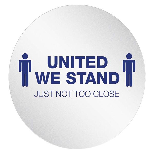 United We Stand Just Not Too Close Floor Sticker Clear/Blue