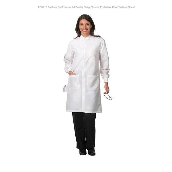 Protective Lab Coat 3 Pockets Long Sleeves 2X Large White Unisex Ea