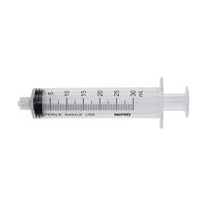 Nipro General Use Syringe 30cc Clear Low Dead Space 50/Bx