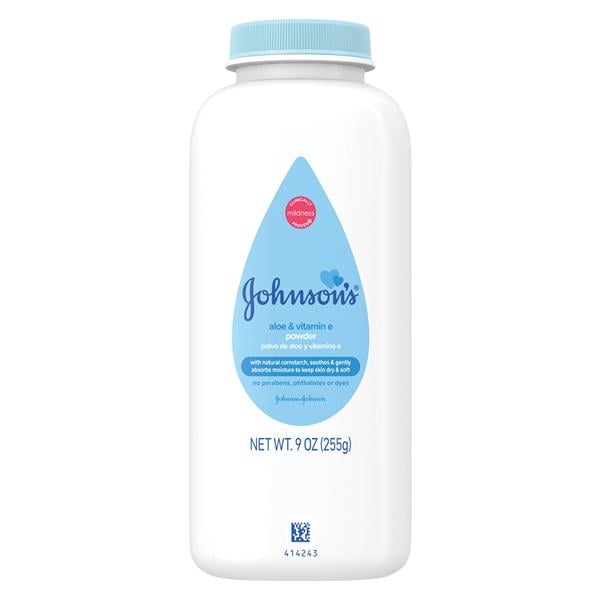 Johnson's Baby Powder Crnstrch/Alo/VitE PrbnFr White Disp Unsx Hyplrgnc 22oz/Bt, 18 BT/CA