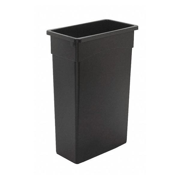 Can Trash Plastic Rectangular 23gal No Lid Black Ea