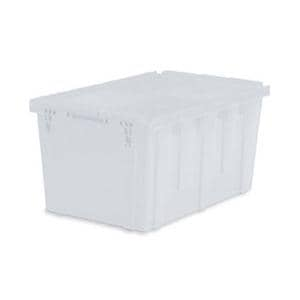 Storage Tote Semi-Clear HDPE With Integrated Hinged Lid 26.9x17x12.6" Ea