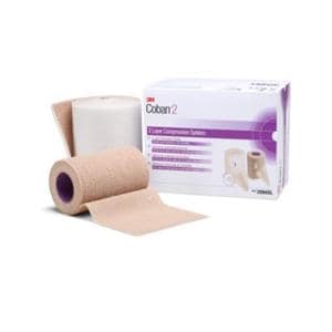 Coban Compression System Wrap Foam/Elastic 2"x1.3yd/2"x3yd Beige/Tan NS 8/Ca