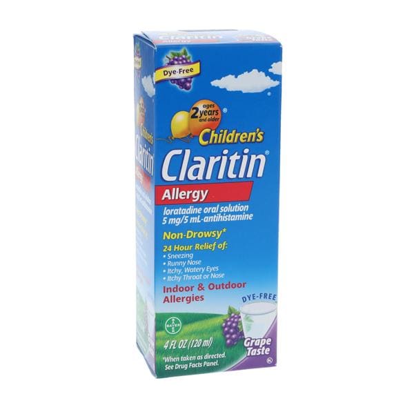 Claritin Children Allergy Syrup 5mg/5mL Grape 4oz/Bt