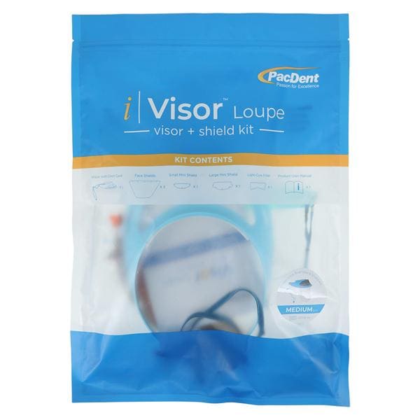 iVisor Loupe Visor & Shield Medium Blue Reusable Ea