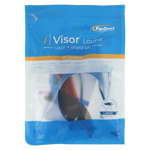 iVisor Loupe Shield Kit One Size Adjustable Space Blue Rsbl w/ 3 Rplcmnt Shld Ea