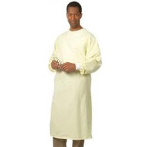 All-Barrier Barrier Gown 100% Polyester Large Yellow / White Ea