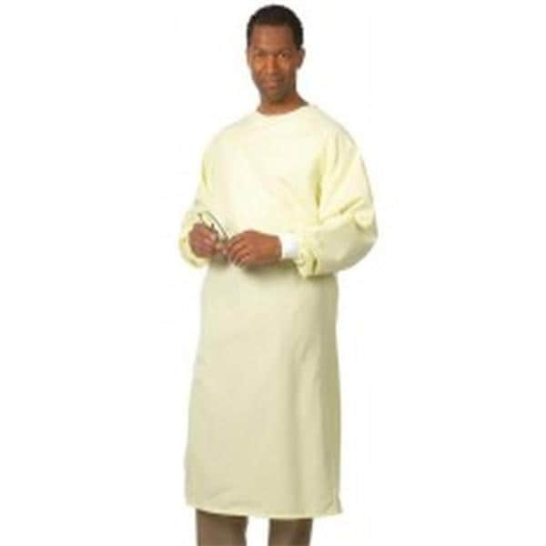 All-Barrier Barrier Gown 100% Polyester Large Yellow / White Ea