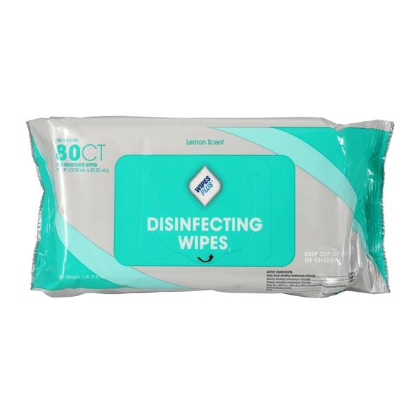 WipesPlus Surface Disinfectant Wipes Flat Pack 80/Pk