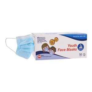 Youth Mask Not ASTM Rated Blue Pediatric 50/Bx