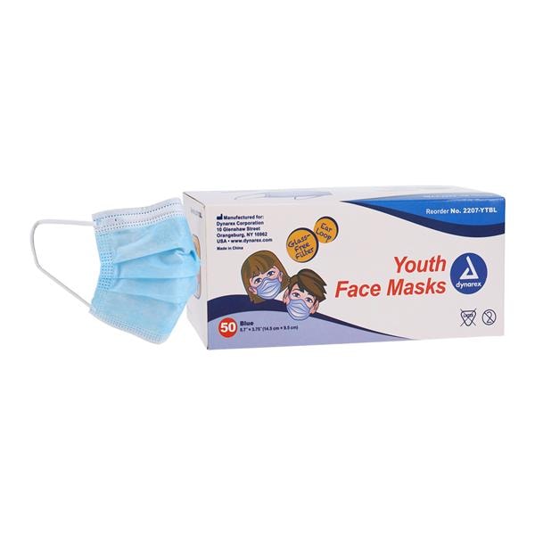 Youth Mask Not ASTM Rated Blue Pediatric 50/Bx
