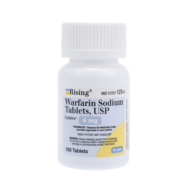 Warfarin Sodium Tablets 4mg Bottle 100/Bt