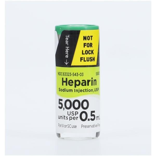 Heparin Sodium Injection 5,000U/0.5mL SDV 0.5mL 25/Bx