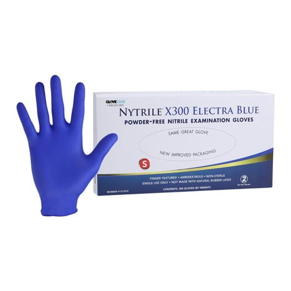 DSM-ASP Nytrile X300 Nitrile Exam Gloves X-Small Electra Blue Non-Sterile