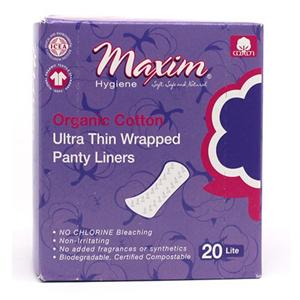 Panty Liner Organic Cotton Ultr Thn Lt Wrapped White Disposable Frgrnc Fr 20/Bx