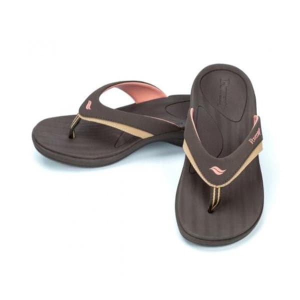 Powerstep Fusion Recovery Sandal Brown/Coral/Tan Women 10