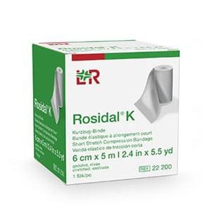 Rosidal K Short-Stretch Bandage 100% Cotton/Elastic 2.4"x5.5yd Tan Ea