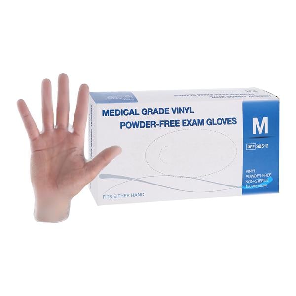 Vinyl Exam Gloves Medium Clear Non-Sterile, 10 BX/CA