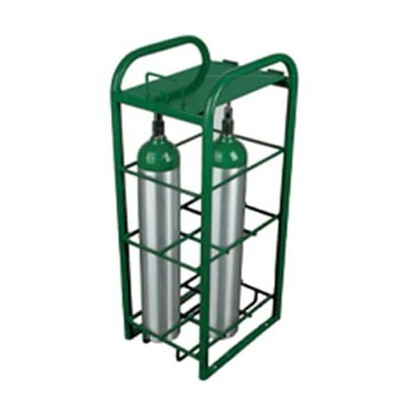 Oxygen Cylinder Rack 15x12x35" Green