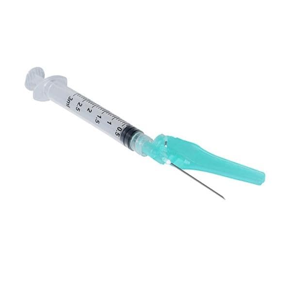 Sol-Care Hypodermic Needle/Syringe 25gx5/8" 3mL Safety Device LDS 50/Bx