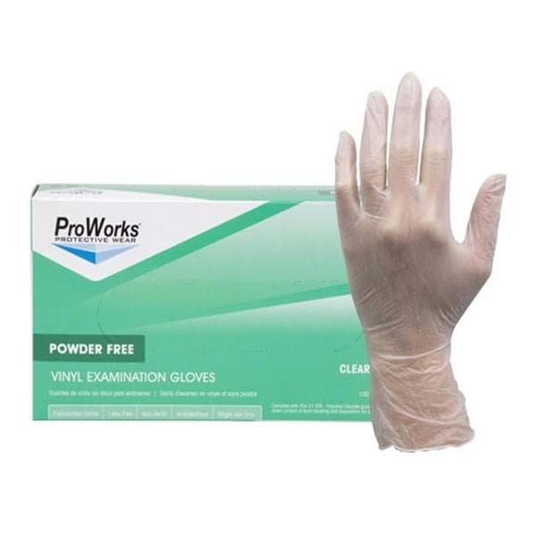 Vinyl Exam Gloves X-Large Clear Non-Sterile, 10 BX/CA